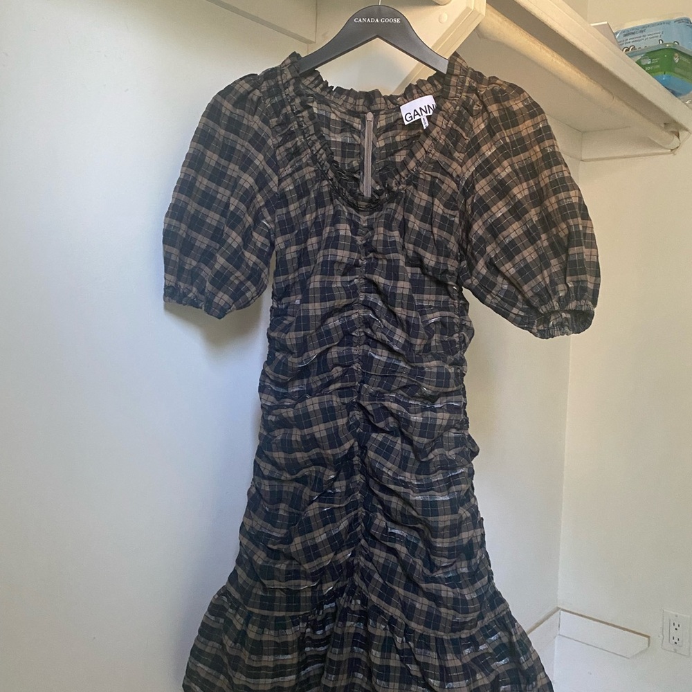 Ganni Checkered Dress